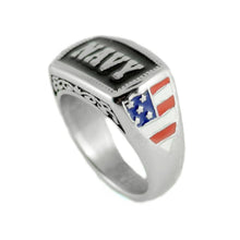Load image into Gallery viewer, Heavy Metal Jewelry Unisex NAVY Ring Stainless Steel
