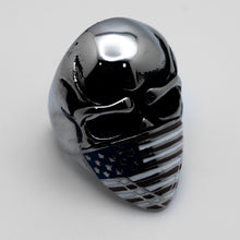 Load image into Gallery viewer, Heavy Metal Jewelry American Flag Bandana Skull Stainless Steel Ring