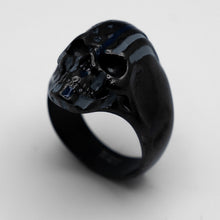 Load image into Gallery viewer, Biker Jewelry Men&#39;s Gunmetal Skull Ring Stainless Steel Police Edition
