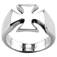 Smooth Iron Cross Ring Unisex Biker Stainless Steel Ring SR12