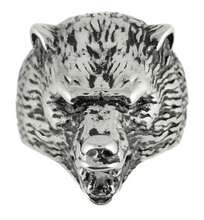 Load image into Gallery viewer, Heavy Metal Jewelry Men&#39;s Grizzly Bear Ring Stainless Steel