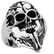 Long Tongue Skull Ring Men's Stainless Steel Biker Ring SR13