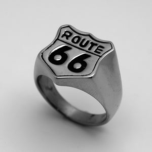 Men's Route 66 Stainless Steel Ring