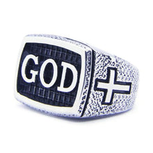 Load image into Gallery viewer, Men&#39;s Religious GOD Stainless Steel Ring Heavy Metal