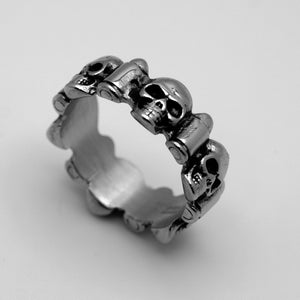 Heavy Metal Jewelry Skull and Bullet Ring Stainless Steel or Wedding Band