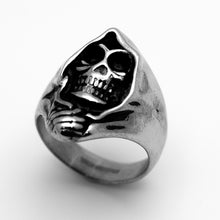 Load image into Gallery viewer, Men’s Grim Reaper Ring Stainless Steel Biker Ring