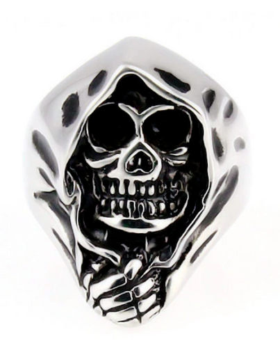 Men’s Grim Reaper Ring Stainless Steel Biker Ring