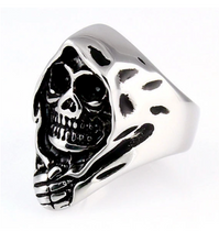 Load image into Gallery viewer, Men’s Grim Reaper Ring Stainless Steel Biker Ring
