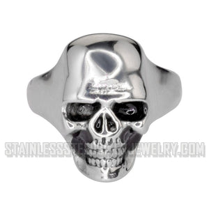 Heavy Metal Jewelry Men's Large Skull Ring Stainless Steel