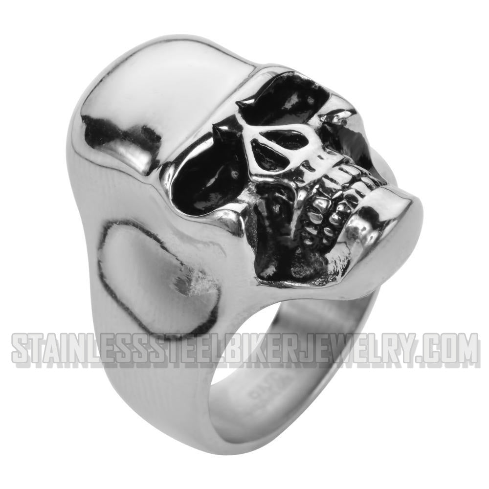 Heavy Metal Jewelry Men's Large Skull Ring Stainless Steel