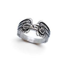 Load image into Gallery viewer, Heavy Metal Jewelry Ladies Motorcycle Wings Ring Stainless Steel