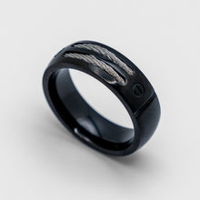 Load image into Gallery viewer, Unisex Stainless Steel Double Black Cable Wedding Band Ring