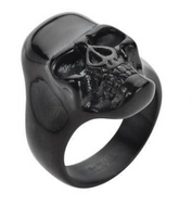 Black Skull Ring Men's Biker Jewelry Stainless Steel SR169