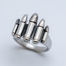 Load image into Gallery viewer, Bullet Jewelry Men&#39;s 5 Bullet Stainless Steel Ring