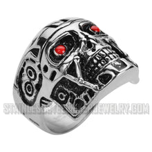 Load image into Gallery viewer, Heavy Metal Jewelry Men&#39;s Terminator Skull Ring Stainless Steel