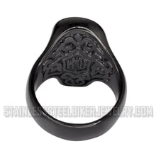 Load image into Gallery viewer, Heavy Metal Jewelry Anonymous Mask Men&#39;s Ring Stainless Steel Black Edition