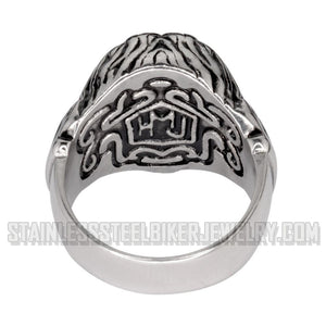 Heavy Metal Jewelry Men's Lion Ring Stainless Steel