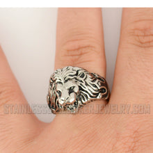 Load image into Gallery viewer, Heavy Metal Jewelry Men&#39;s Lion Ring Stainless Steel