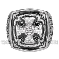 Heavy Metal Jewelry Men's Florenzada Cross Ring Stainless Steel SR1749