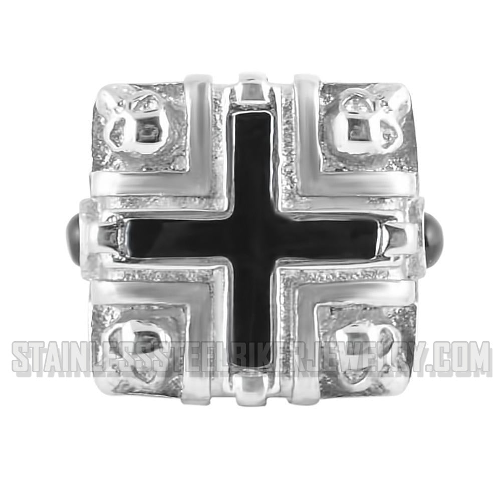 Heavy Metal Jewelry Men's Four Skull Cross Stainless Steel Ring