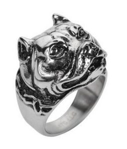 Heavy Metal Jewelry Men's Pit Bull Ring Stainless Steel