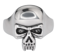 Vampire Skull Ring with Fangs Punisher Stainless Steel Biker Ring SR181