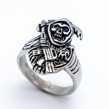Load image into Gallery viewer, Heavy Metal Jewelry Men&#39;s Grim Reaper Skull Stainless Steel Ring