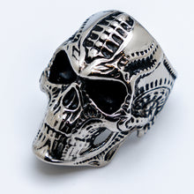 Load image into Gallery viewer, Heavy Metal Jewelry Men&#39;s Bio-Mechanical Skull Stainless Steel Ring