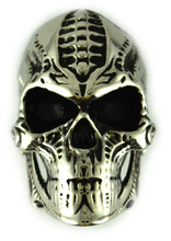 Load image into Gallery viewer, Heavy Metal Jewelry Men&#39;s Bio-Mechanical Skull Stainless Steel Ring