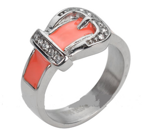 Heavy Metal Jewelry Ladies Belt Buckle Ring Stainless Steel (Variety of Colors)