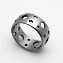 Load image into Gallery viewer, Holes All Over Ring Unisex Wedding Band Satin Stainless Steel SR20