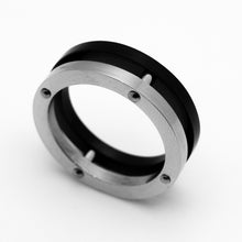 Load image into Gallery viewer, Precision Ring Black &amp; Silver Two Tone Men&#39;s Ring Stainless Steel Wedding Band SR21