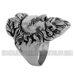 Heavy Metal Jewelry Men's Caesar Ring Stainless Steel