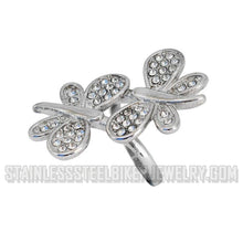 Load image into Gallery viewer, Heavy Metal Jewelry Ladies Butterfly Stone Ring Stainless Steel