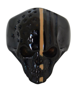 Heavy Metal Jewelry Men's Black Skull Ring Stainless Steel Desert Storm Edition Military Ring