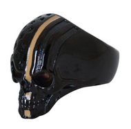 Desert Storm Ring Black Skull Striped Edition Unisex Stainless Steel Military Ring SR31