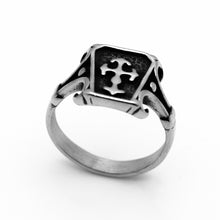 Load image into Gallery viewer, Coffin Ring with Cross Biker Stainless Steel SR40