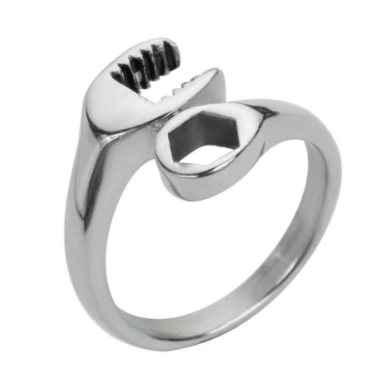 Heavy Metal Jewelry Ladies Wrench Ring Stainless Steel (Women's)