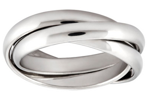 Thumb Ring Wedding Band 3 Piece Stainless Steel by Biker Jewelry