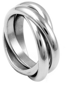 Thumb Ring Wedding Band 3 Piece Stainless Steel by Biker Jewelry