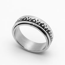 Load image into Gallery viewer, Unisex Stainless Steel Spinner Wedding Band Ring Hot Flames