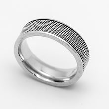 Load image into Gallery viewer, Mesh Styled Ring Unisex Wedding Band Comfort Fit Stainless Steel SR55