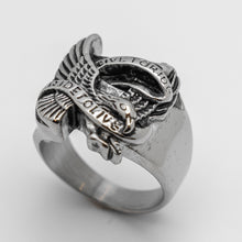 Load image into Gallery viewer, Men’s *Live to Ride/Ride to Live* Eagle Stainless Steel Biker Ring