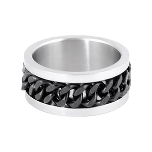 Heavy Metal Jewelry Men's Wedding Band Spinner Ring Stainless Steel