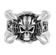 Load image into Gallery viewer, Heavy Metal Jewelry Men&#39;s Claw Skull Ring Stainless Steel