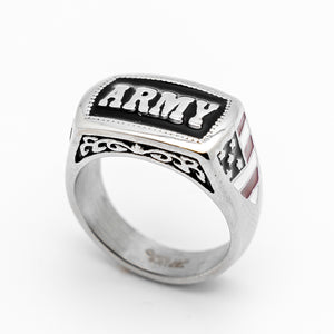 Heavy Metal Jewelry Unisex ARMY Ring Stainless Steel  Sizes 5-15