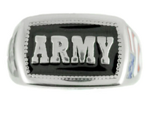Load image into Gallery viewer, Heavy Metal Jewelry Unisex ARMY Ring Stainless Steel  Sizes 5-15