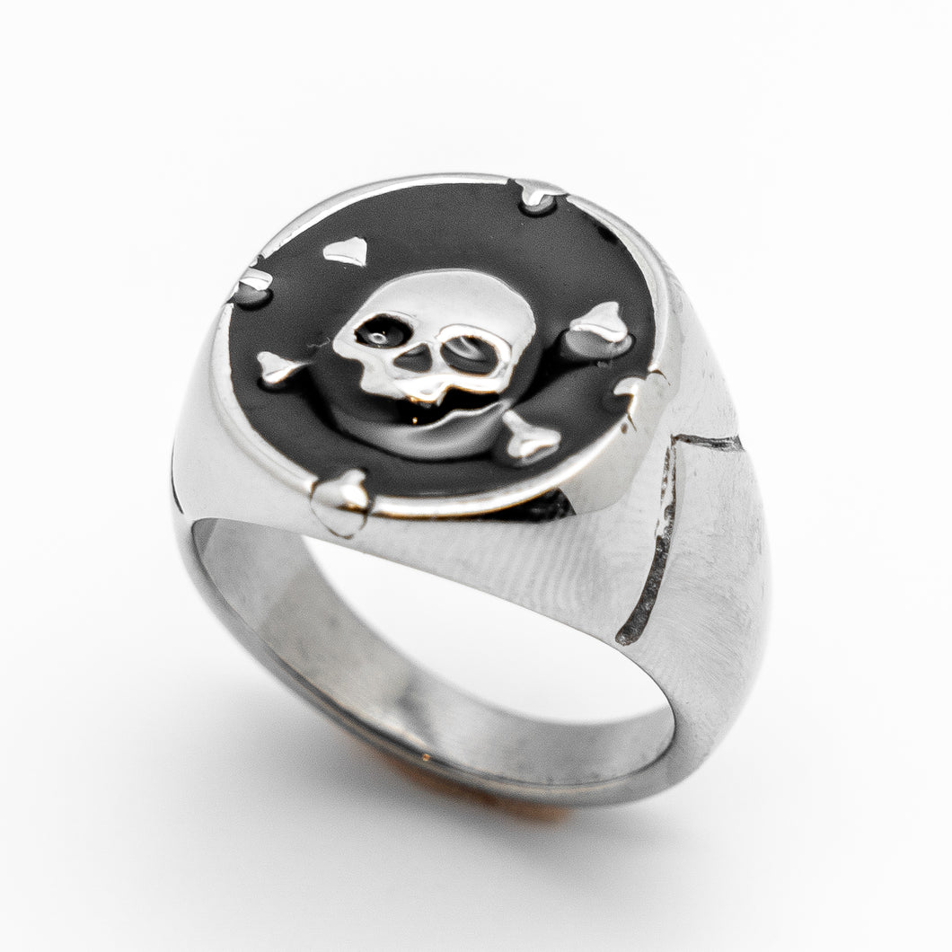 Biker Jewelry Men’s Skull/Crossbones Motorcycle Biker Pirate Ring Stainless Steel