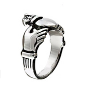 Small Claddagh Ring Unisex Wedding Band Stainless Steel Ring SR67-S