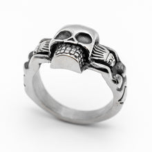 Load image into Gallery viewer, Men’s Motorcycle Skull Biker Ring Stainless Steel Two Hot Women